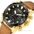 SMAEL New Fashion Men Watch Correa de cuero de cuarzo